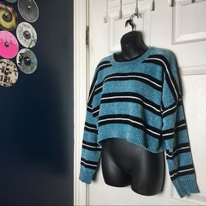 Striped cropped sweater